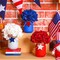 250th Anniversary Patriotic Table Centerpiece - 13 Pcs 4th of July Mason Jar Decor with Artificial Flowers & Star Garland - 1776-2026 USA Memorial Day & Independence Day Party Decorations